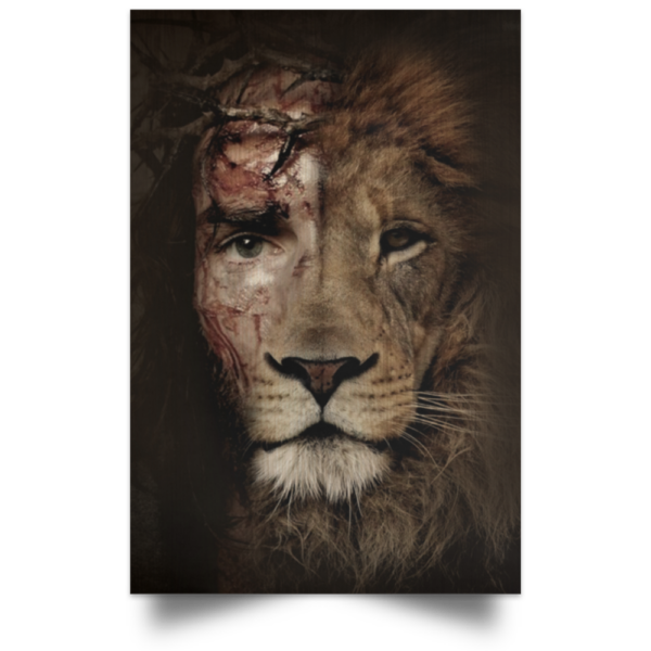 Jesus and Lion Poster