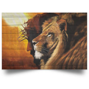 Lion And Jesus Poster Canvas