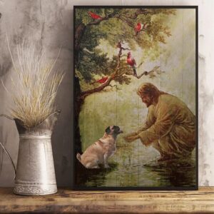 Pug And Jesus Christ Poster Religious Home Decor Wall Picture Gift For Pug Lover 1